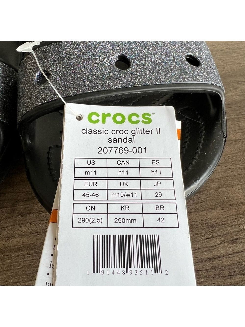 Crocs NEW Men’s Iconic Comfort 2 Strap Glitter II Sandal Size 11 #B1818 - Picture 5 of 9
